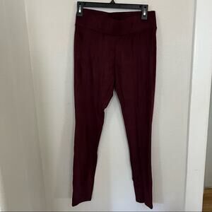 New Legmogue Faux Suede Burgundy Red Leggings Women's Size S/M